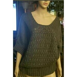 VERTIGO wool blend Gray Heather Women's Sz XS Crewneck Oversize Sweater $165